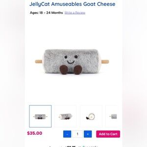 Jellycat amuesable goat cheese